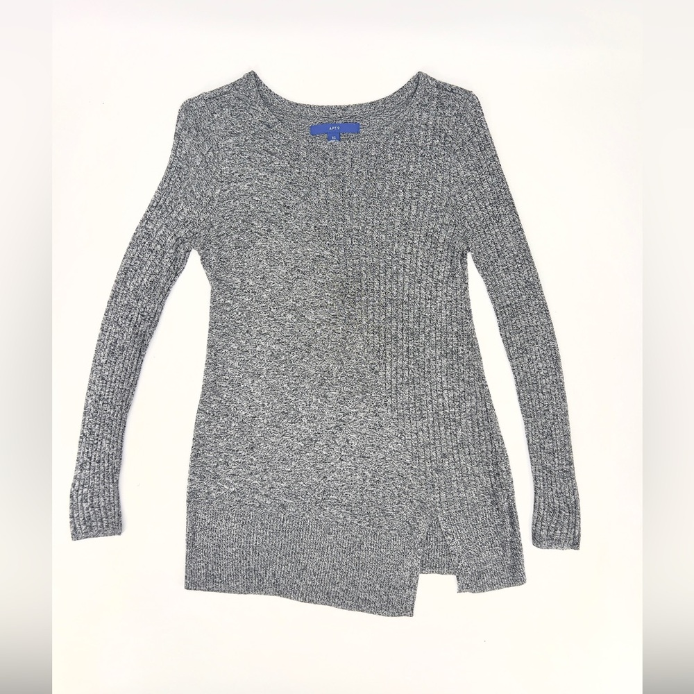 Gray Ribbed Knit Sweater - Picture 13 of 13